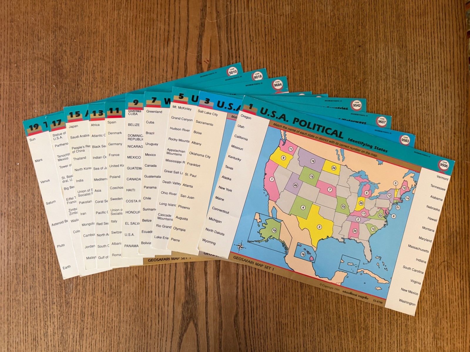 Geosafari “Map Set 1” Card Set- In Original Packaging!