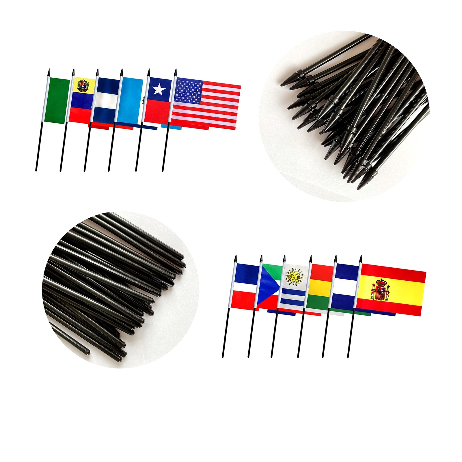 22 Pack Latin America Countries Stick Flags Set Small Mini Spanish Speaking H…
