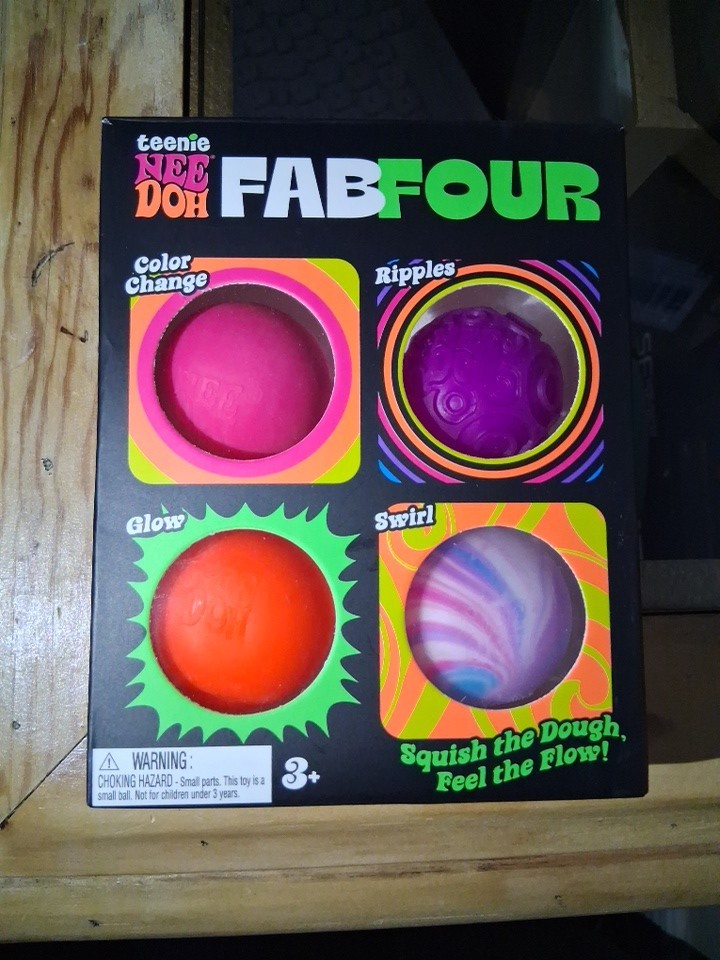 NeeDoh teenie 4 Pack Nee Doh Fab Four New Factory Sealed Color Ripple Glow Swirl