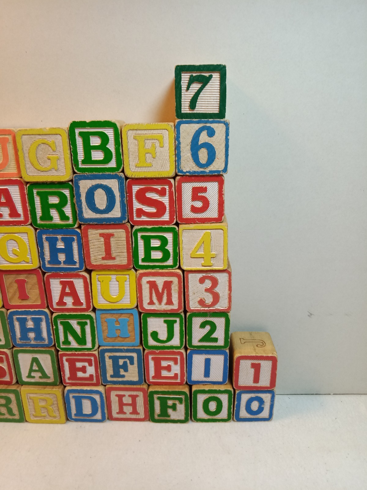 VTG Children’s ABC Wooden Block Building Set Of #73 Blocks Includes Numbers