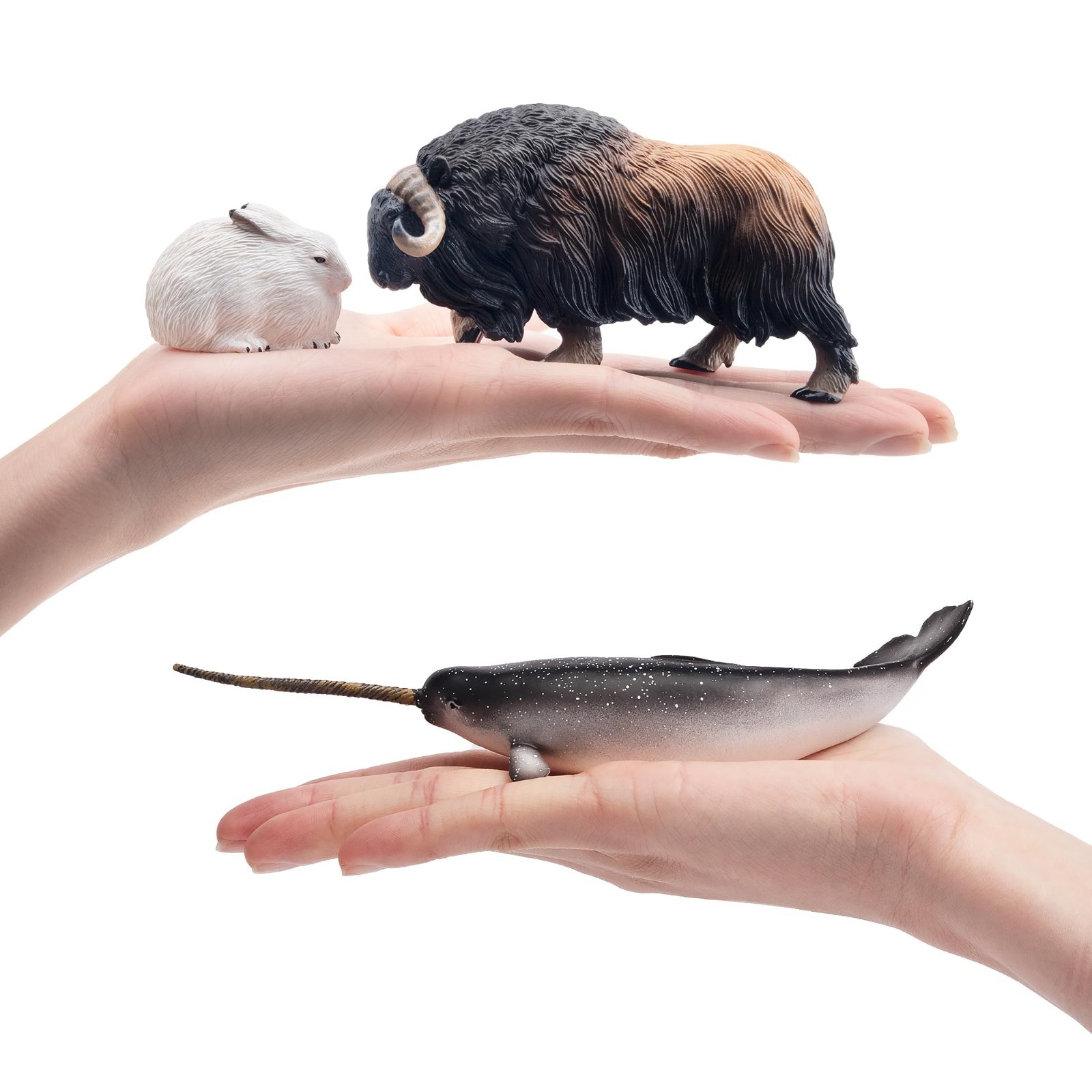 Toymany 12pc Large Polar Bear Walrus Animal Figurines Holiday Collectible Toys