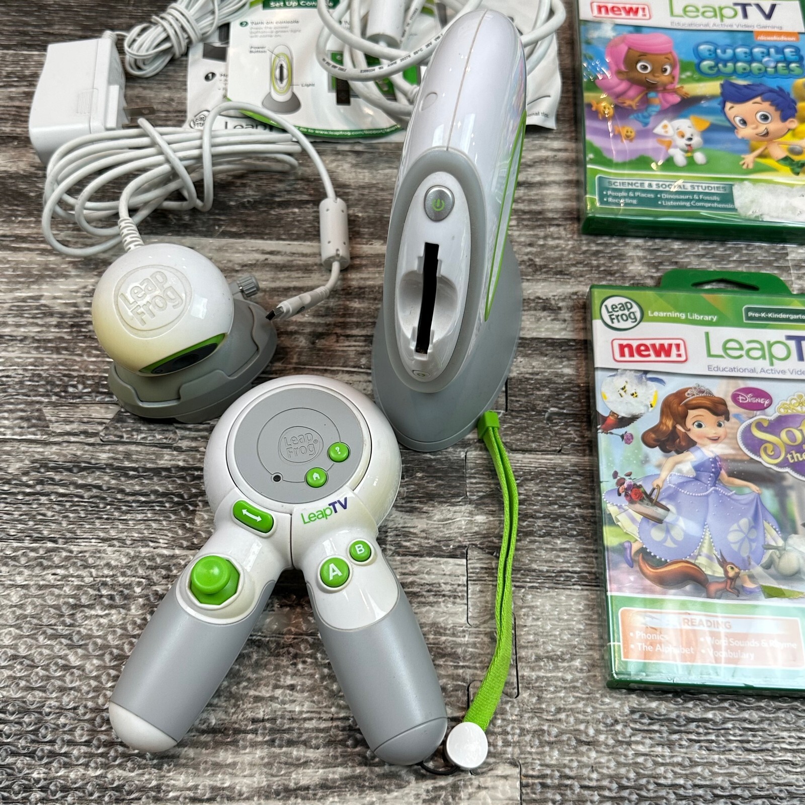 Leap TV Educational System + Lot Of 4 Leap Frog Video Games New & Used LeapTV
