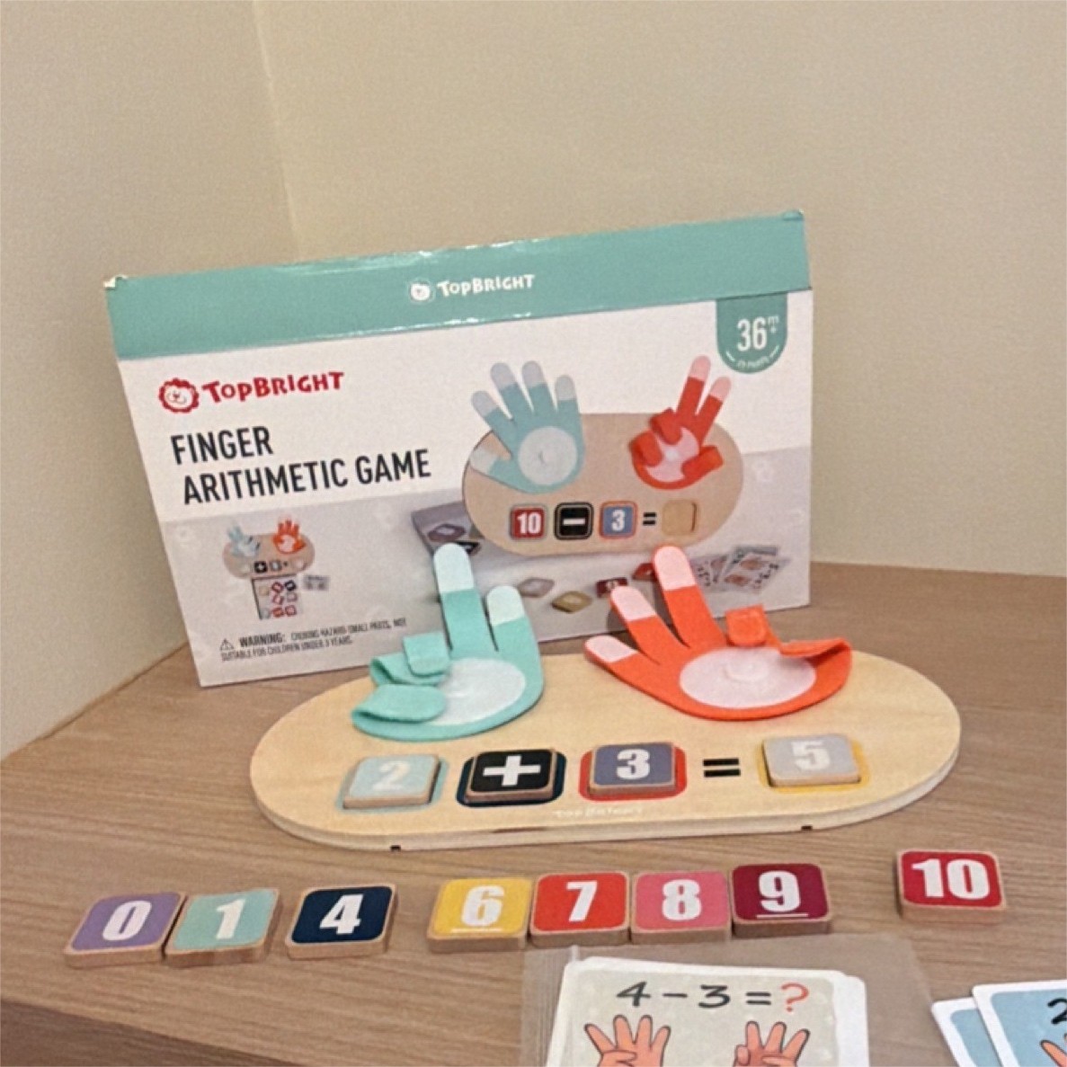TopBright Finger Arithmetic Game Mathematics Toy with Number Tiles and Cards