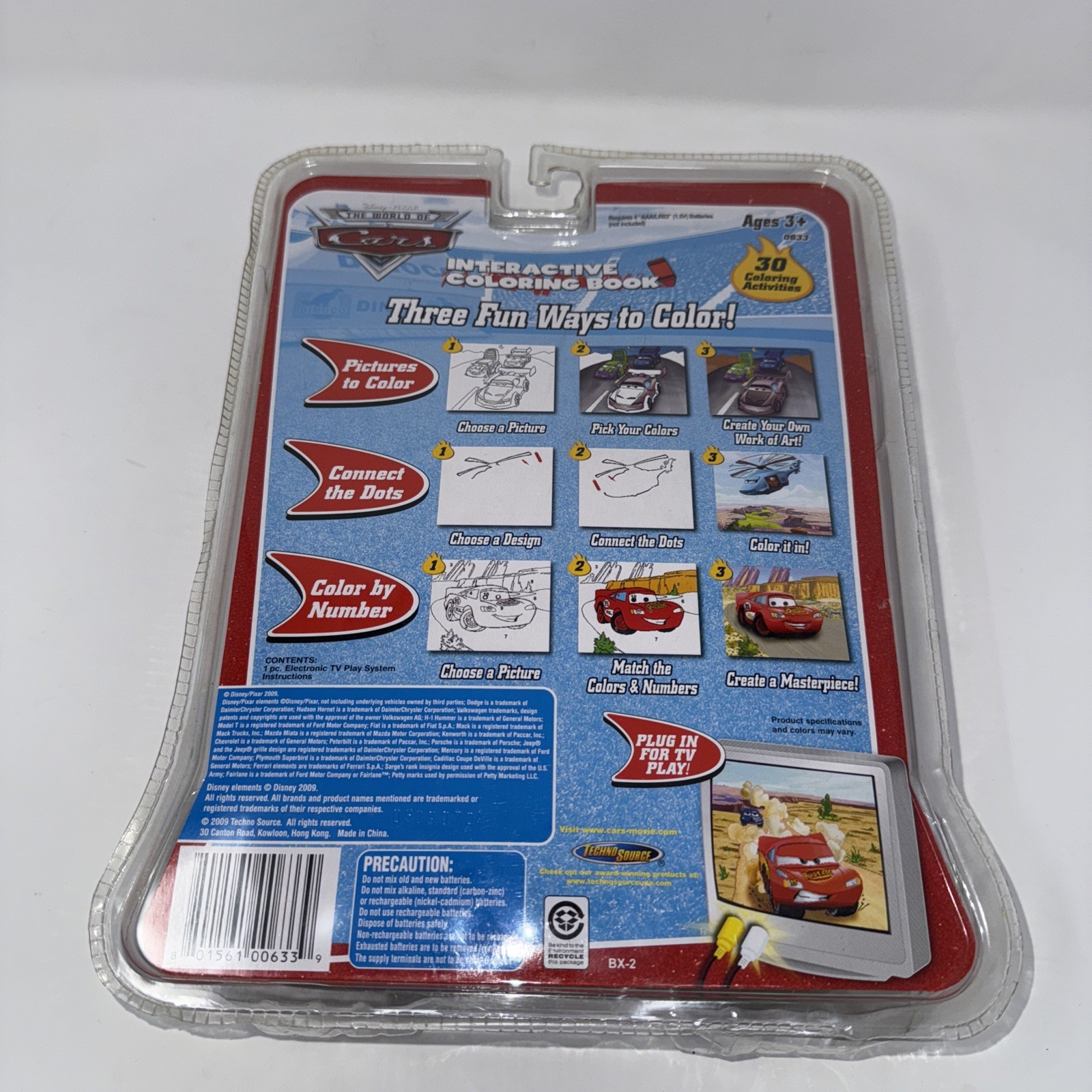 Disney Pixar Cars Interactive Coloring Book Electronic TV Learning System Ages