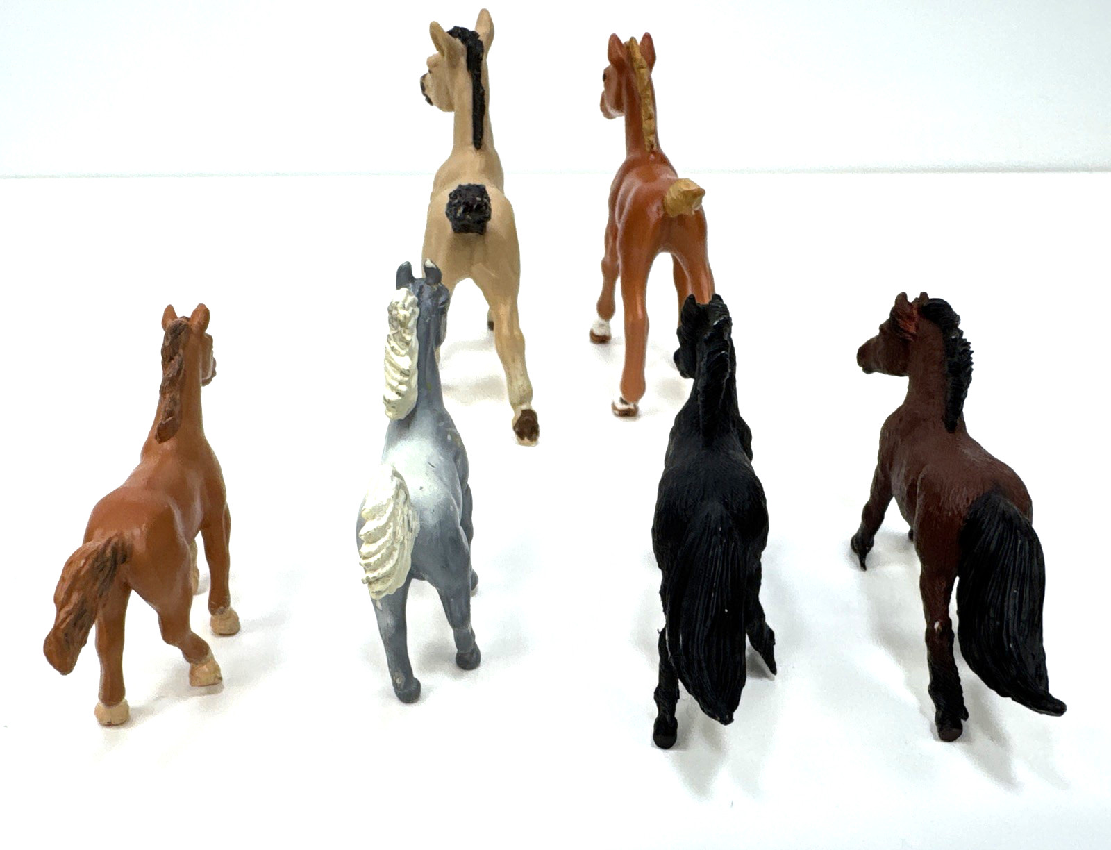 Lot Of 6 Miniature Horse Toy Figures Safari Plastic 90s & 2005