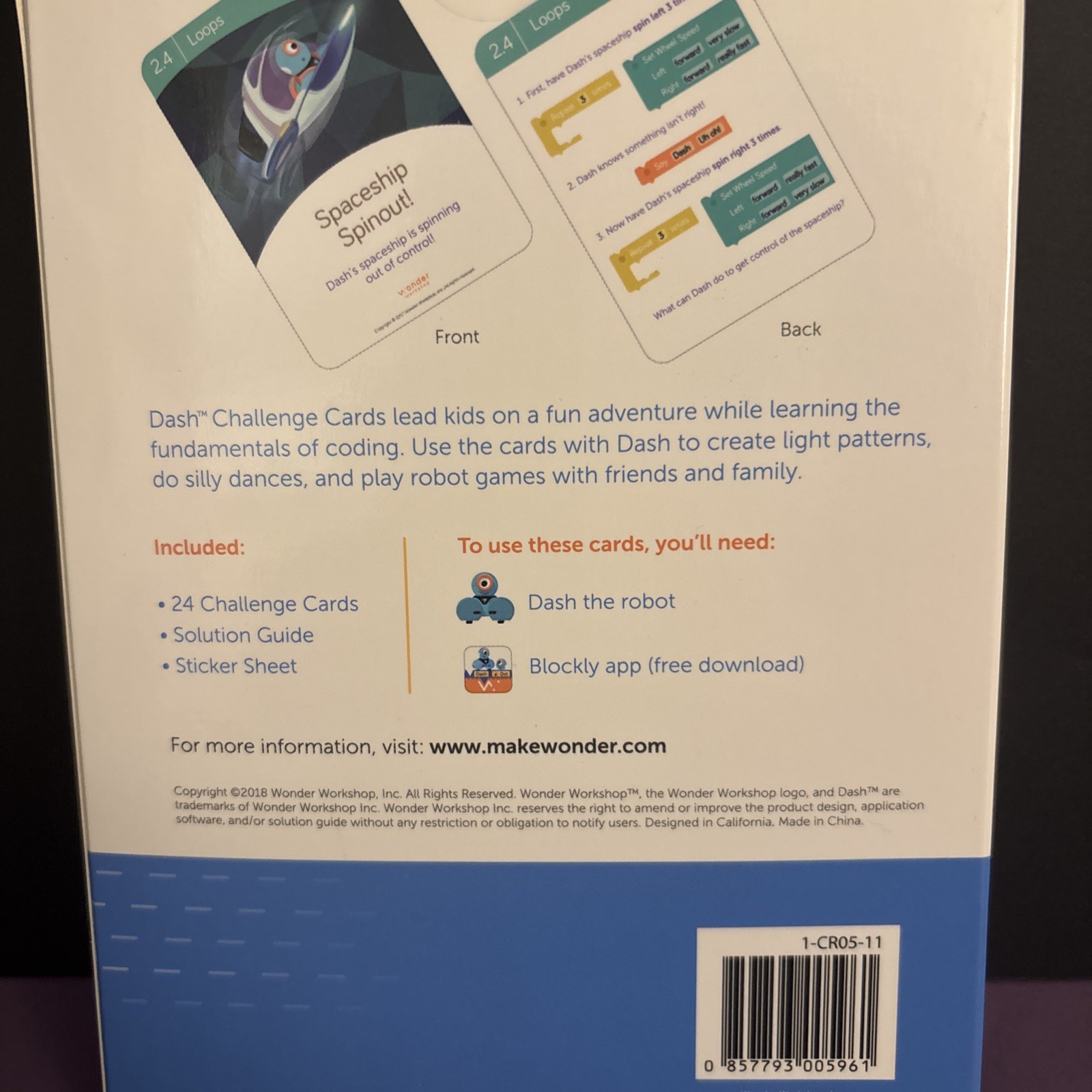 Wonder Workshop Dash Challenge Cards Set – Rare HTF Robot Accessory Dash Robot