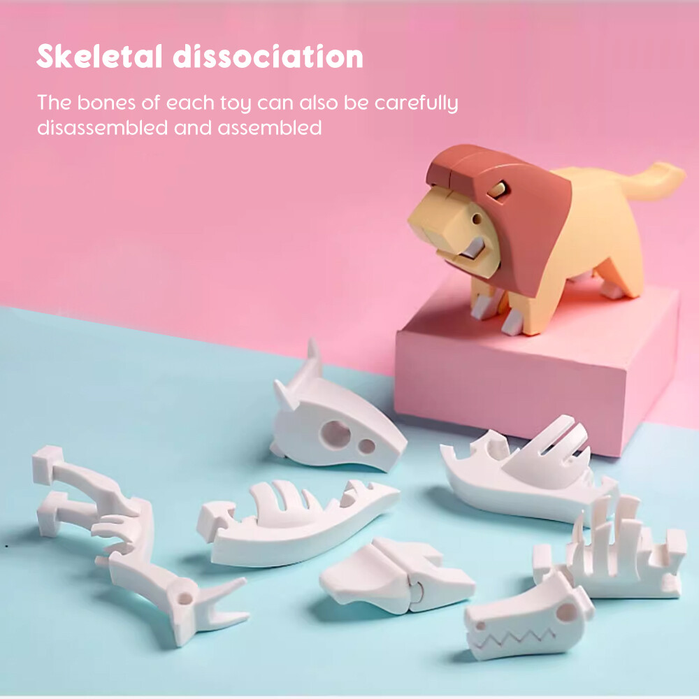 HALFTOYS African Animal Skeleton Assembly Toy Building Blocks