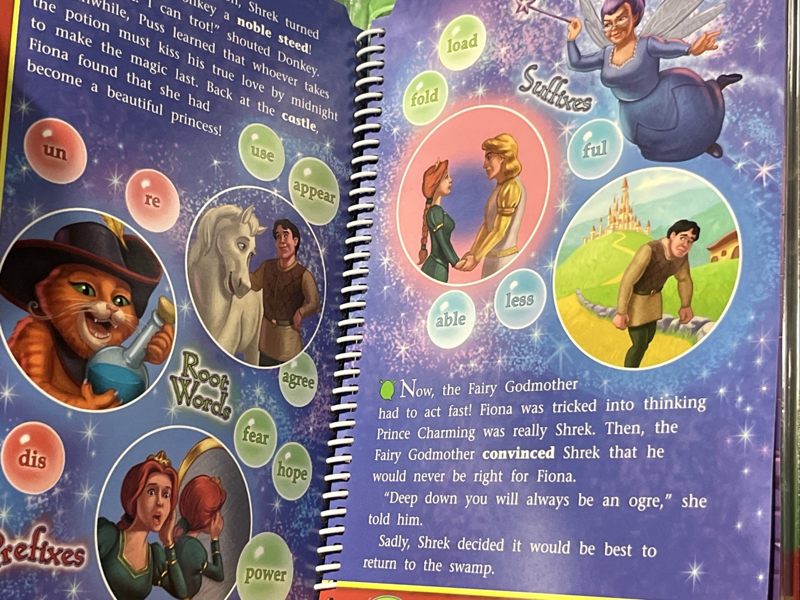 Vtg Leap Frog LeapPad Learning System Pad Book Shrek 2 The Movie Reading 2nd Grd