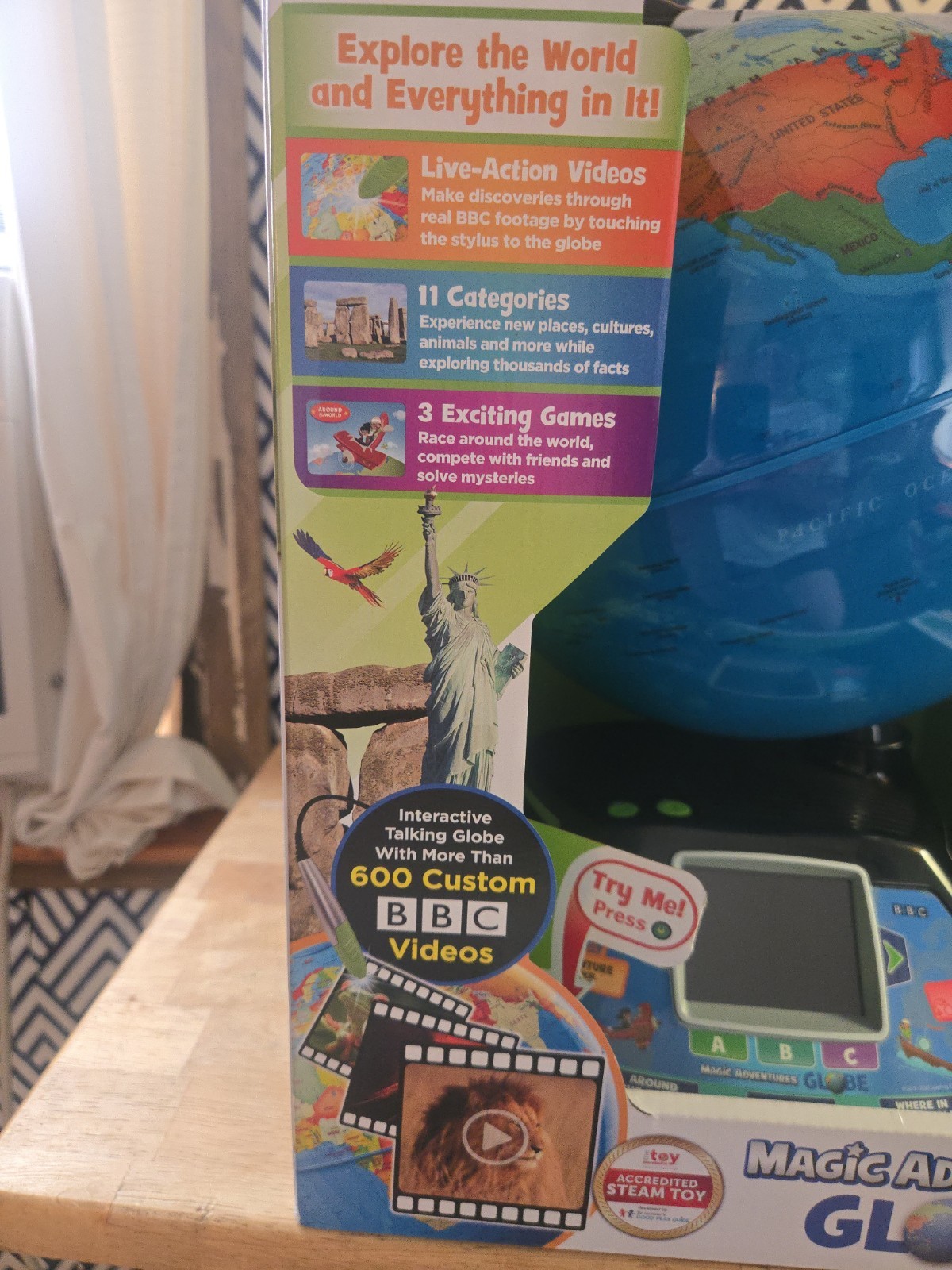 Leapfrog Magic Adventures Globe w/ LCD Integrated Video Screen Display – Tested!