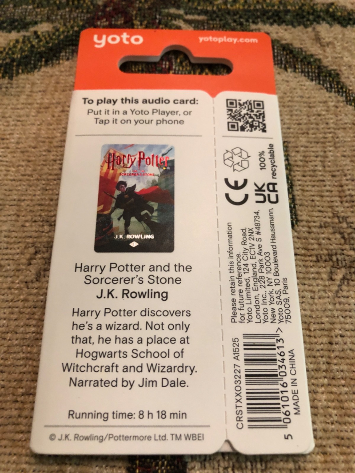 Yoto Harry Potter and the Sorcerer’s Stone Audio Card A5024 New/Sealed