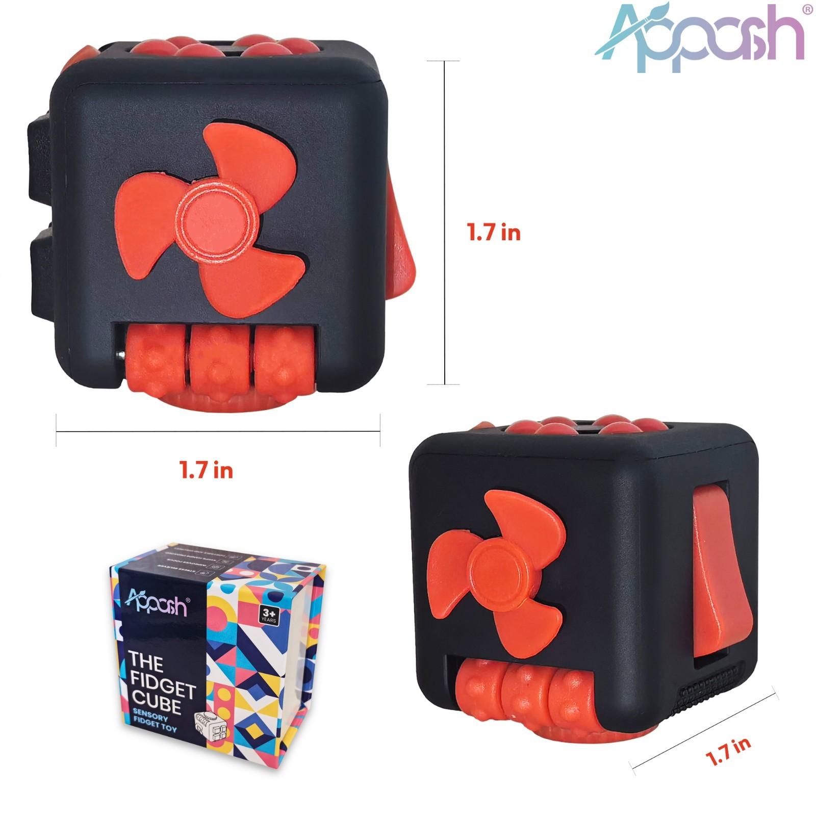 Fidget Cube 9-in-1 Ultimate Sensory Fidget Toy for Stress&Anxiety Relief[BlkRed]