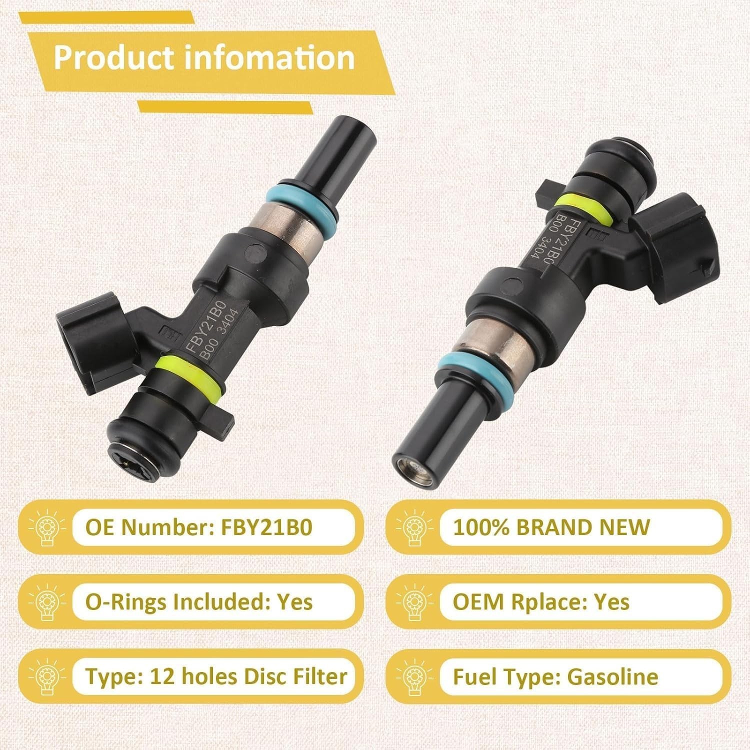 16600-3TA0A OE 2.5L Performance Fuel Injectors,Compatible with/Nissan 2.5 Altima
