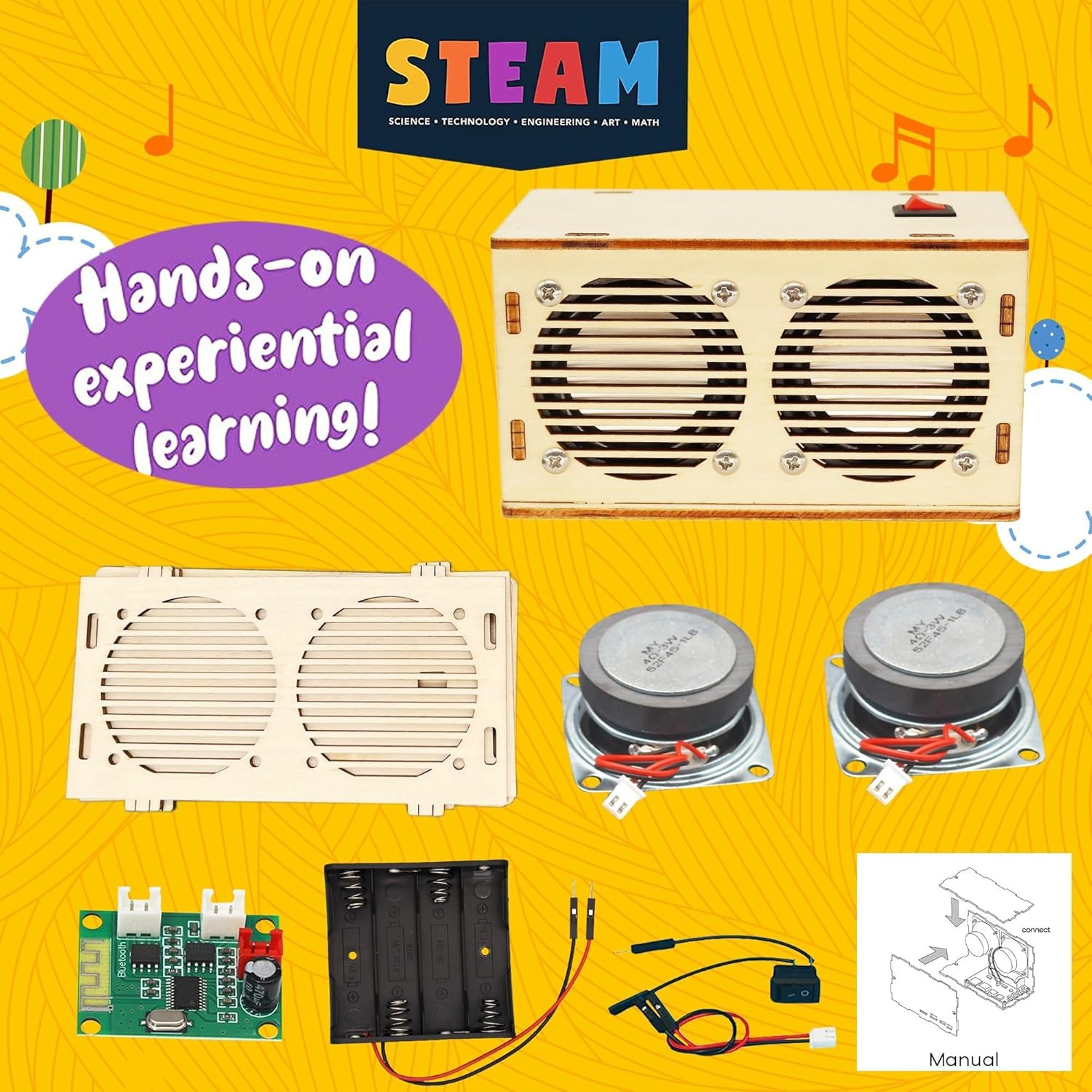 DIY Bluetooth Speaker Kit, Stem Projects for Kids Ages 8-12, Science STEM Kits f