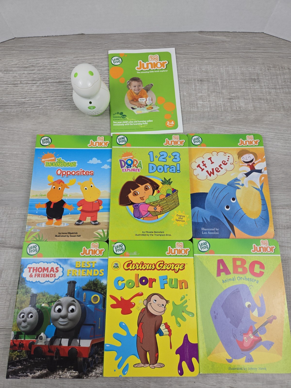Leap Frog TAG Junior Reading System Kids + 6 Books With Dog Reader Tested