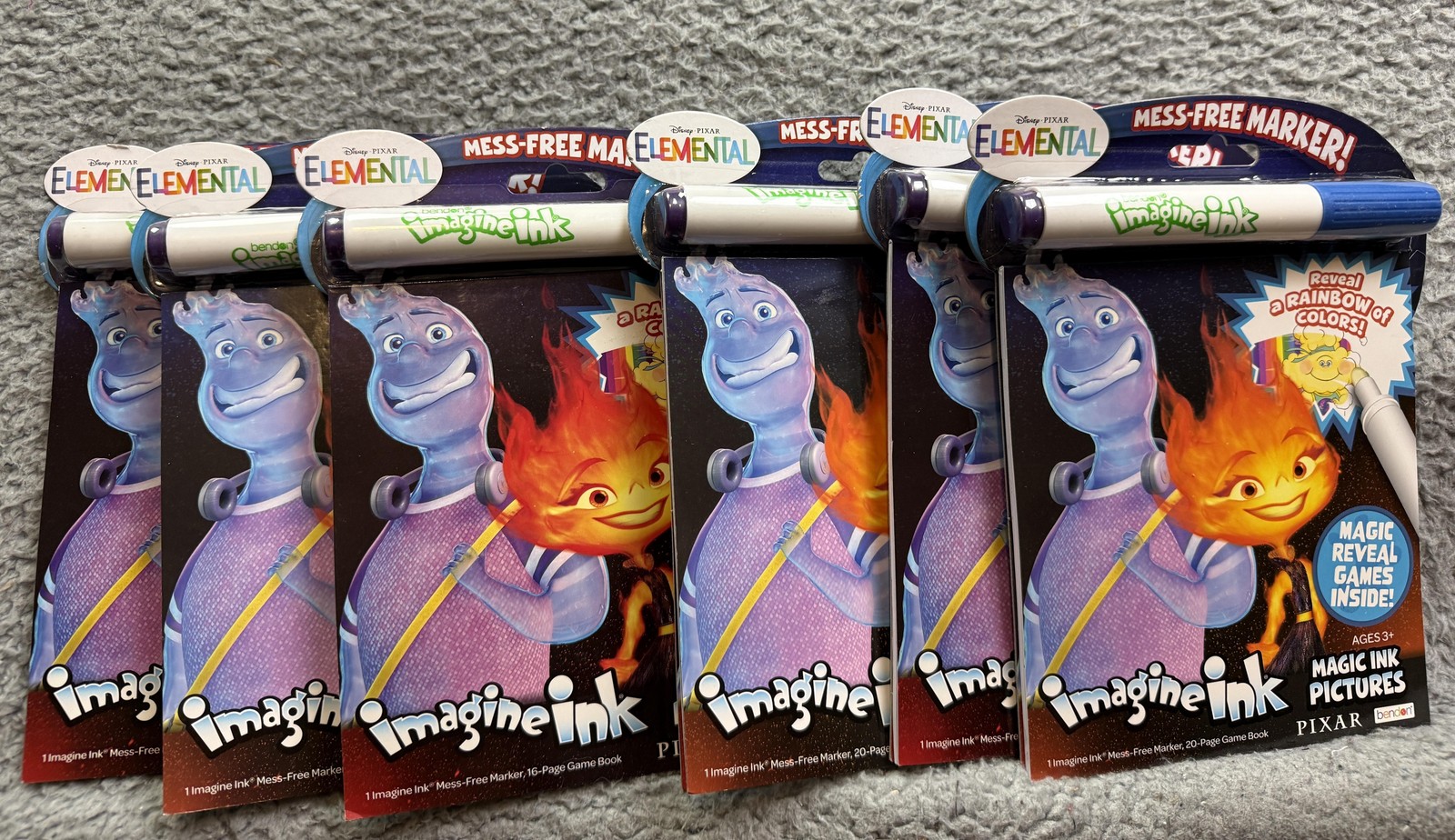 Disney Pixar Elemental Imagine Ink Pictures Coloring Book Lot 6 Bendon 3+