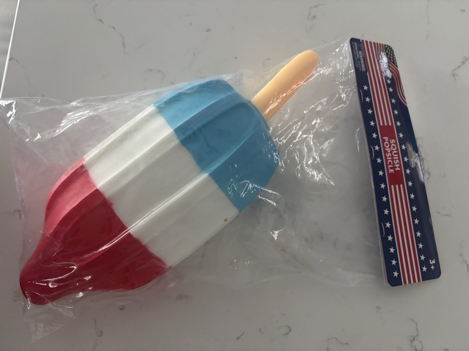 Patriotic Popsicle Squishy Stress Toy Red White Blue Squeeze Toy Bomb Pop