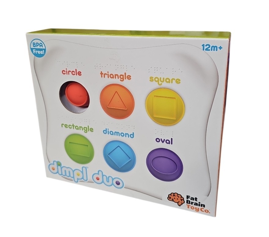 Dimpl Duo Sensory Toy With Braille Colors & Shapes Fat Brain Toys 12m+