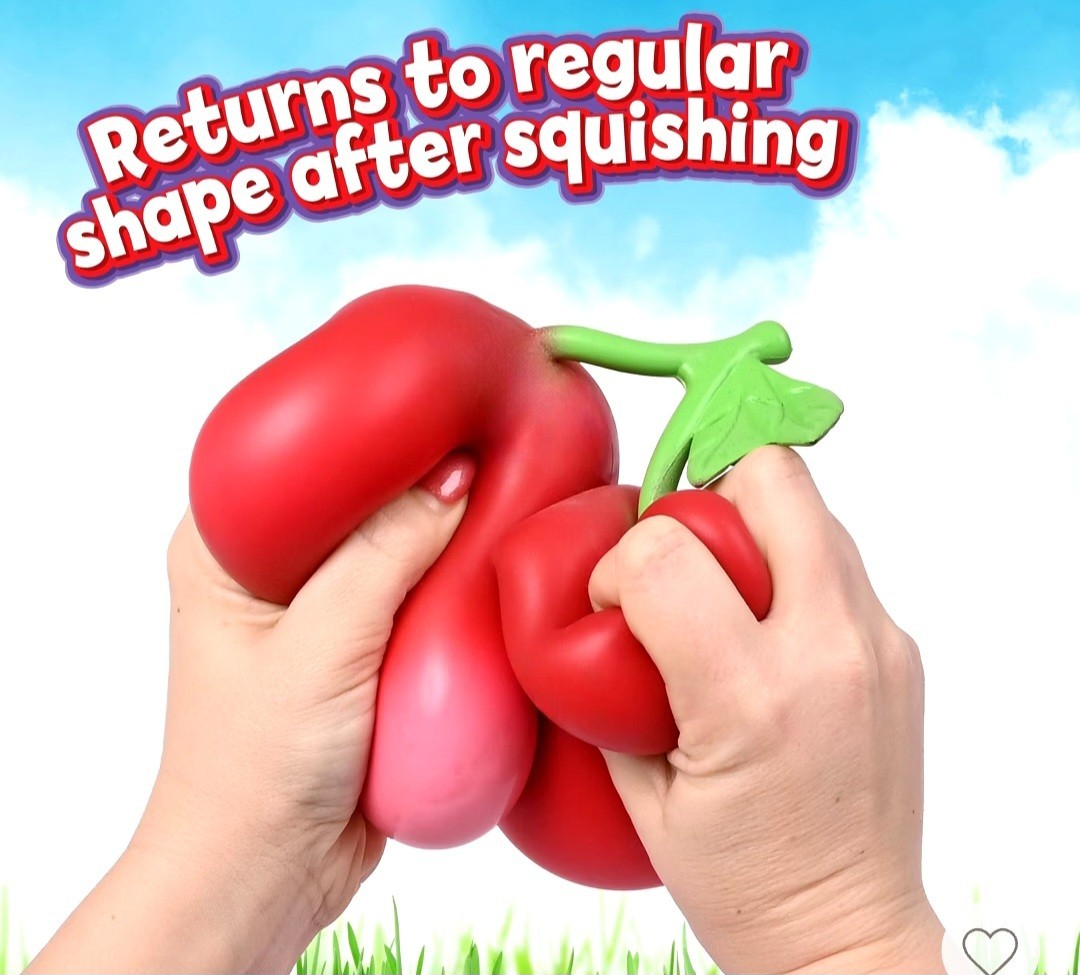 NEW Squishy Sunny Days Toymendous Cherries 5.5 Inch Squeezy Cherry Rare Viral 🍒