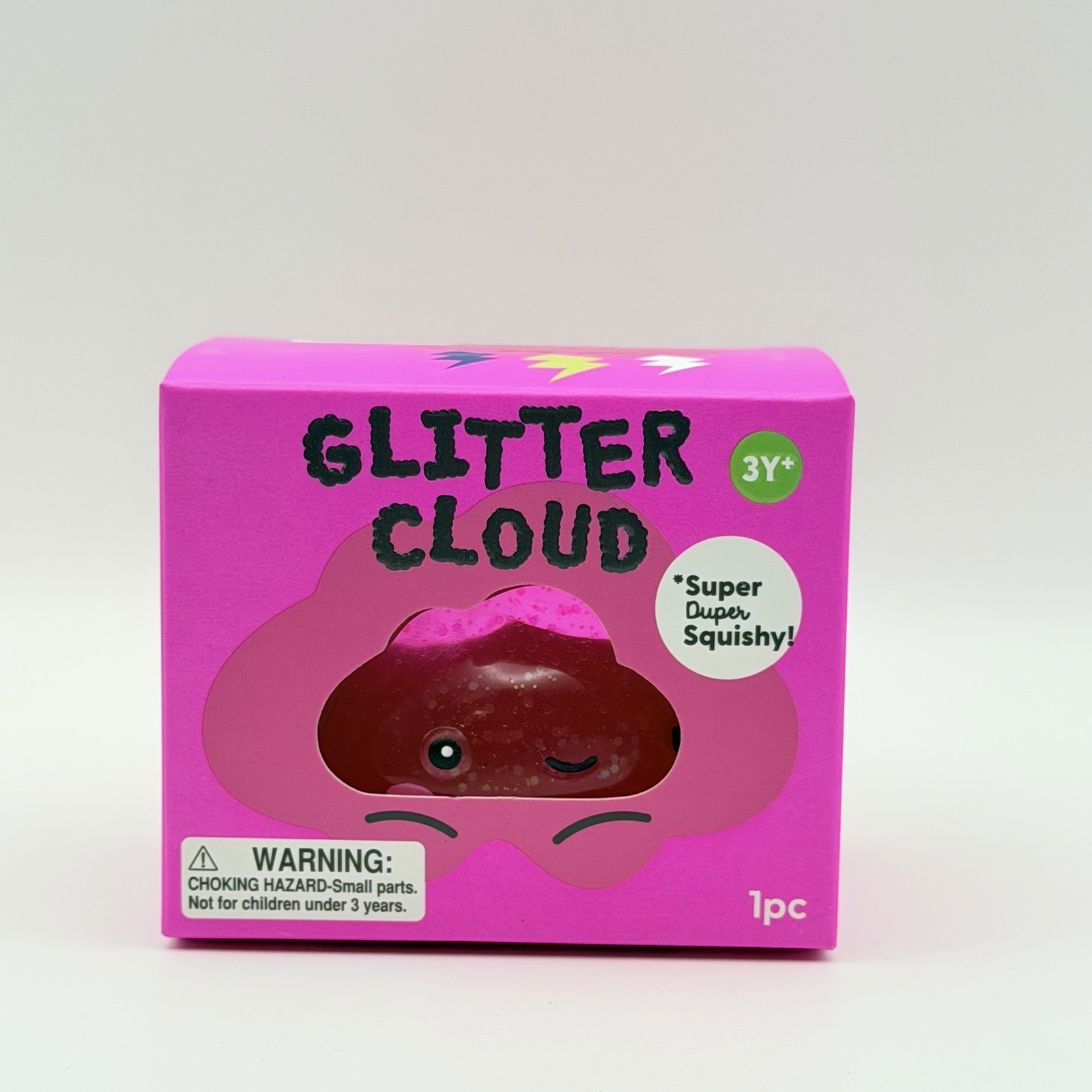 NEW J’ADORE PINK GLITTER CLOUD SUPER DUPER SQUISHY TOY 2.5 INCHES
