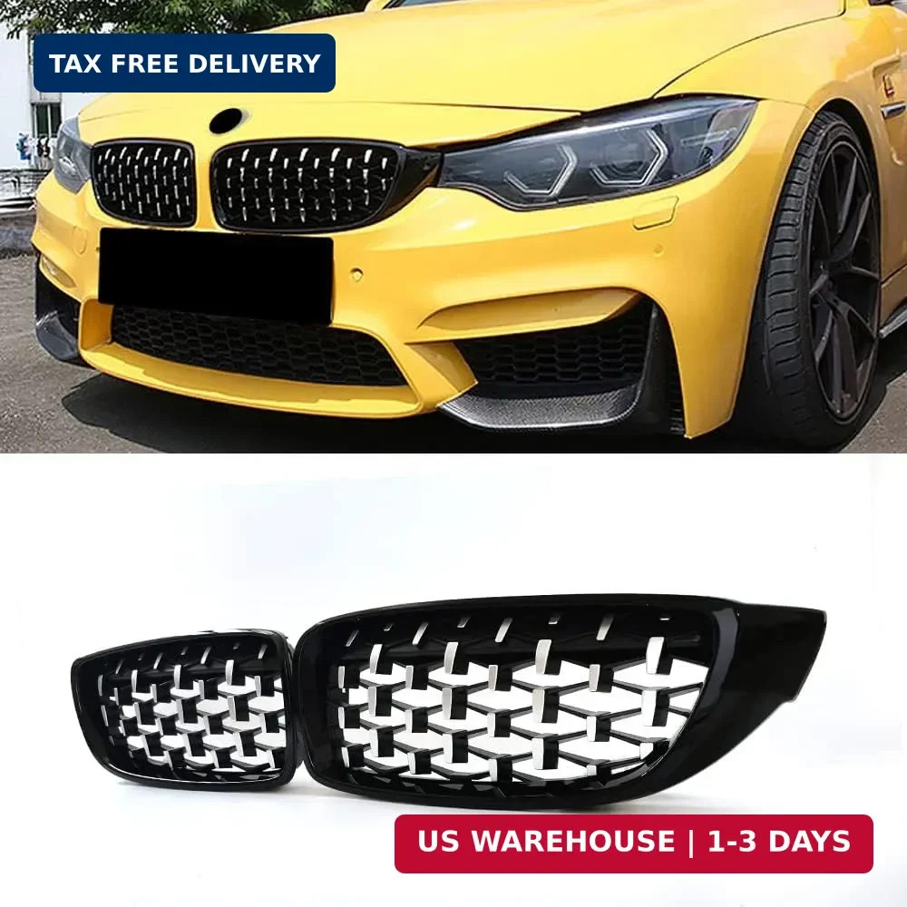 Chrome Diamond Kidney Grill for BMW 4 Series F32 F33 F36 (2014-2019) F82 F83 M3