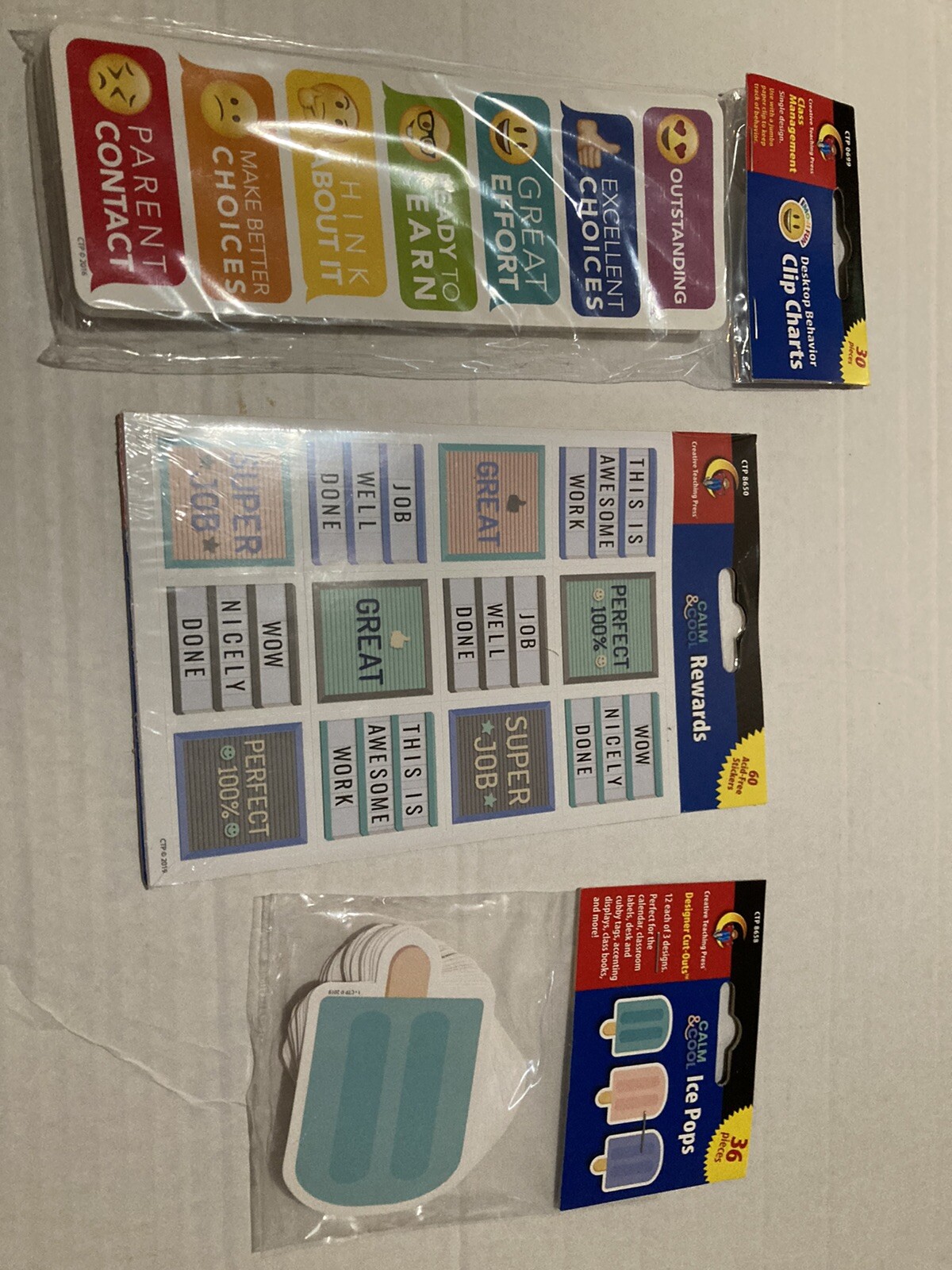 Lot of 7 NIP School Teachers lot Reward Stickers Award Coupons Congratulations