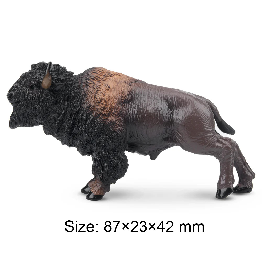 Toymany Mini American Bison Figurine Toy – Small Size