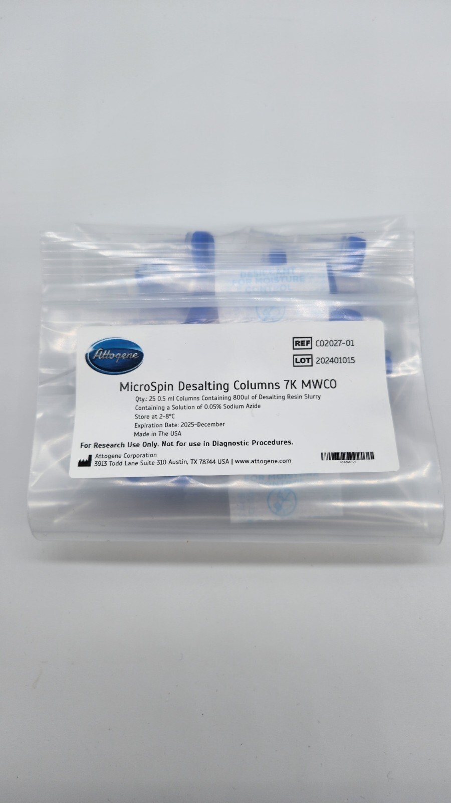 Attogene Micro Spin Desalting Columns For Protein Purification FREE SHIPPING
