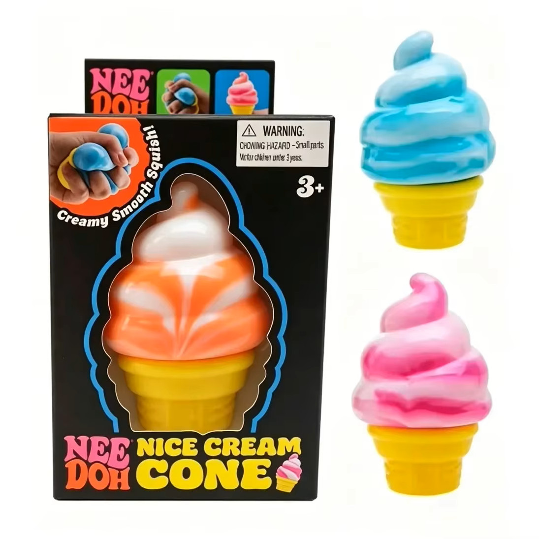 Schylling NeeDoh Pink Nice Cream Cone Ice Cream Squish Fidget Toy New In Box