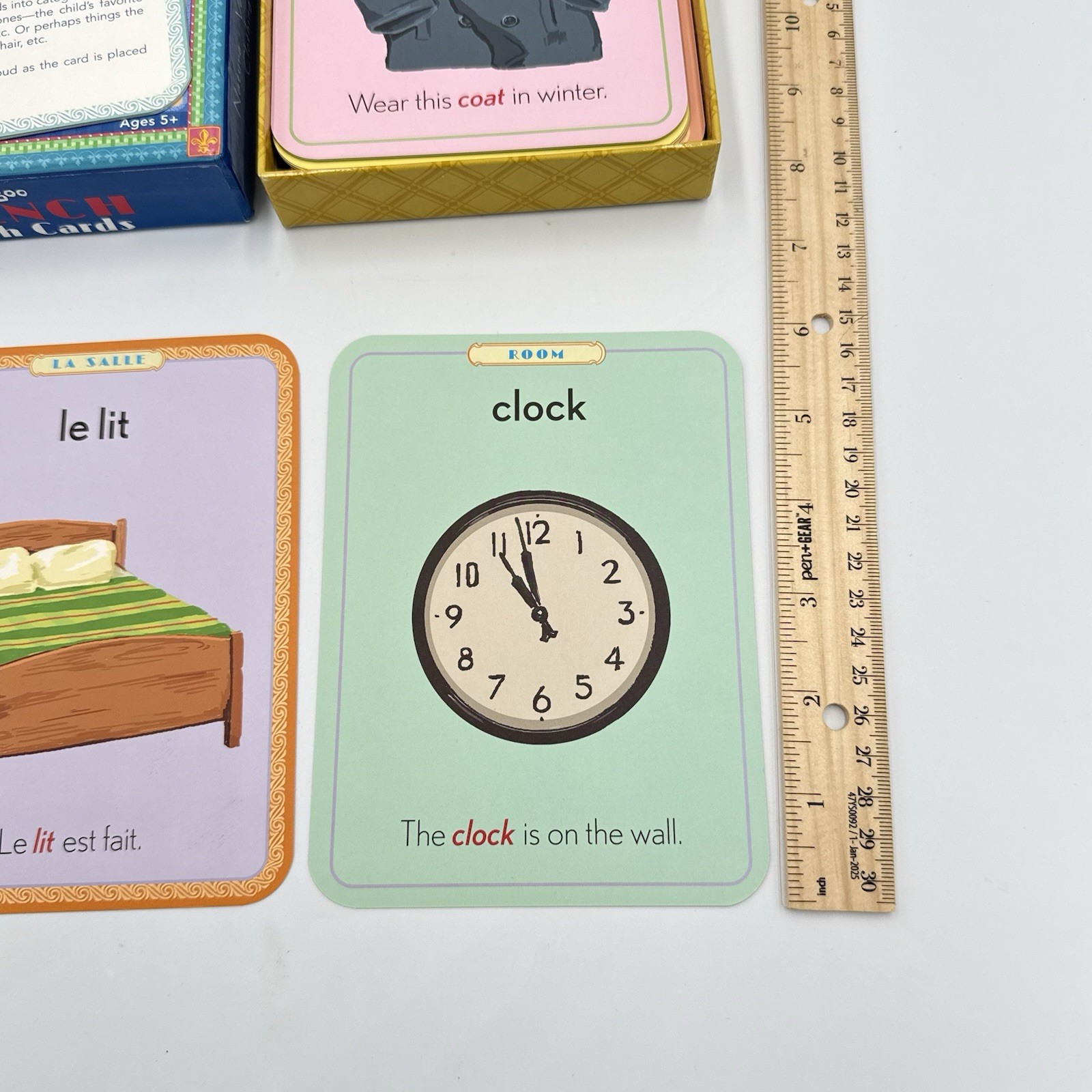 eeBoo French Words Flash Cards 56 Cards Pronunciation Guide Ages 5+ COMPLETE
