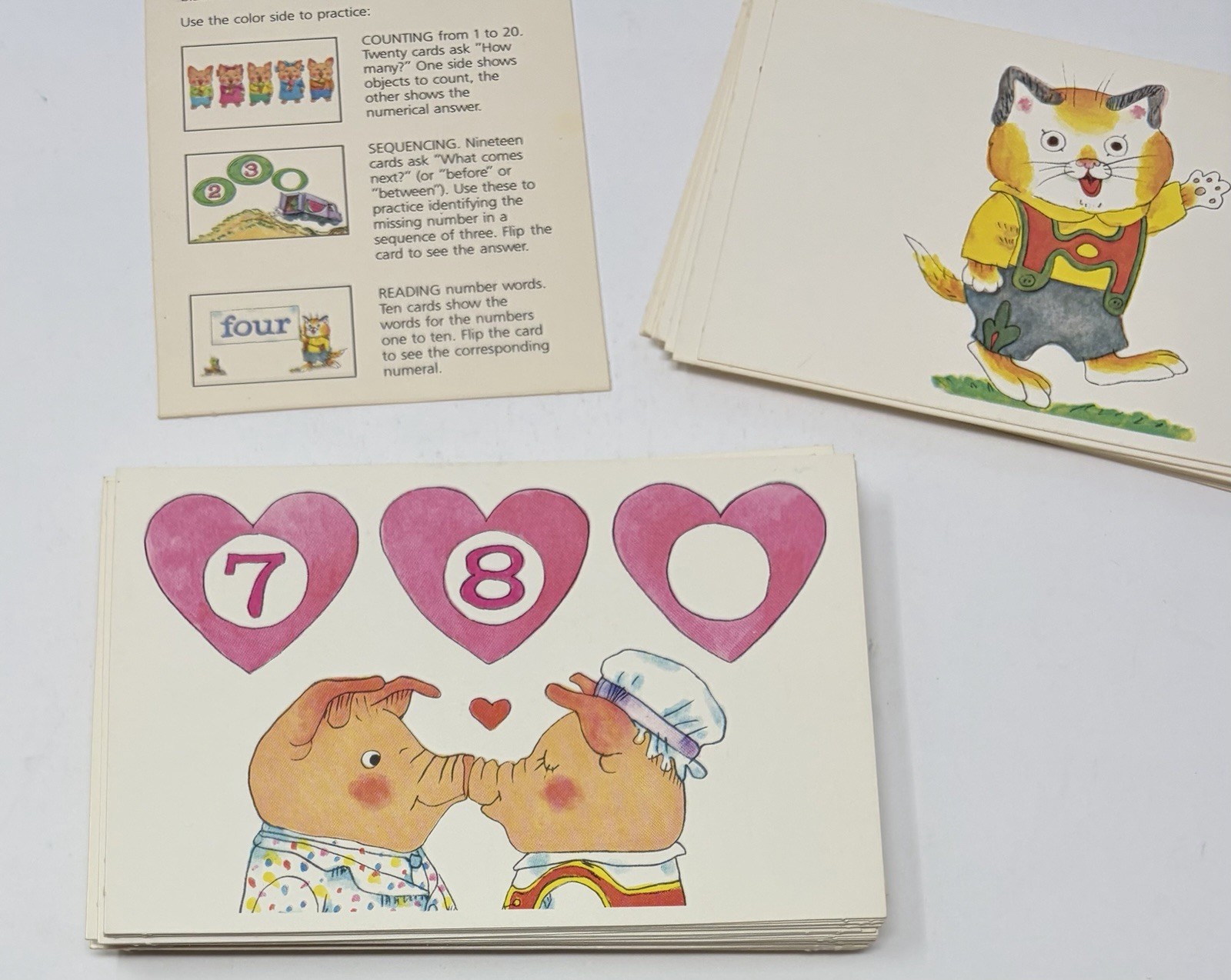 1987 Vintage Richard Scarry Flash Cards Numbers Counting Preschool Math Box Set