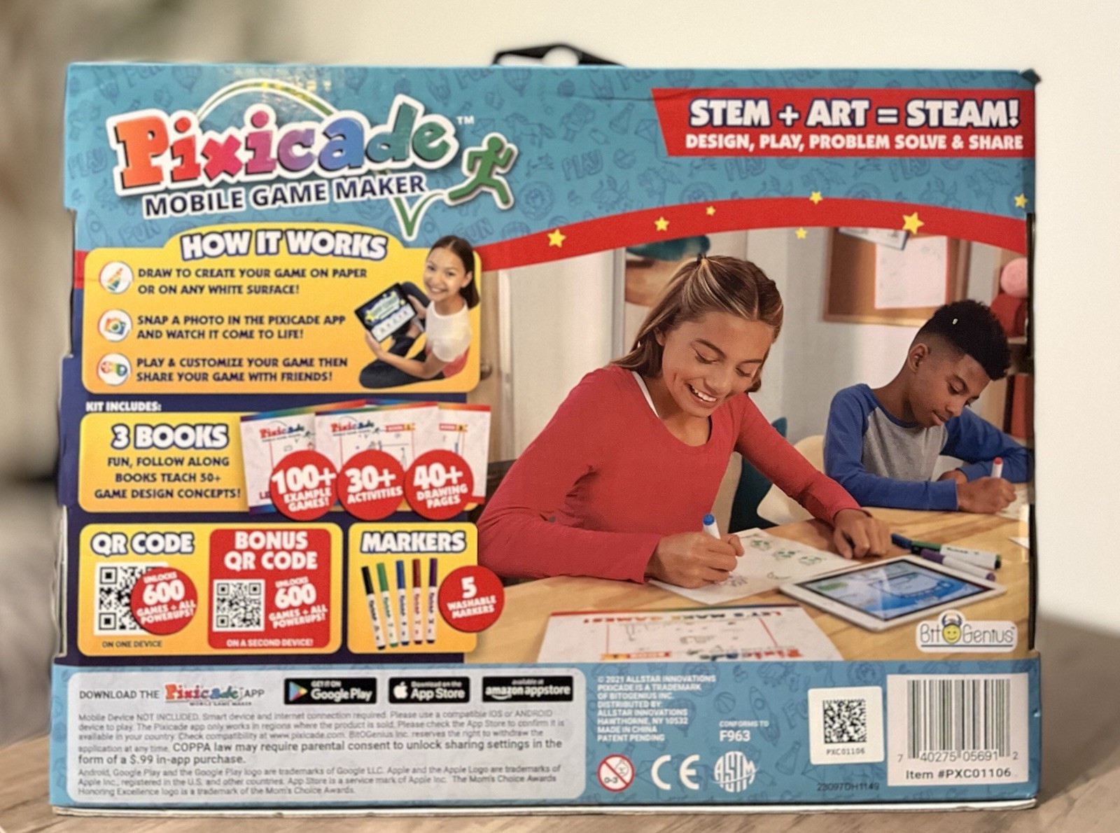 PIXICADE Mobile create 1200 VIDEO GAMES MAKER Education STEM Sealed STEAM