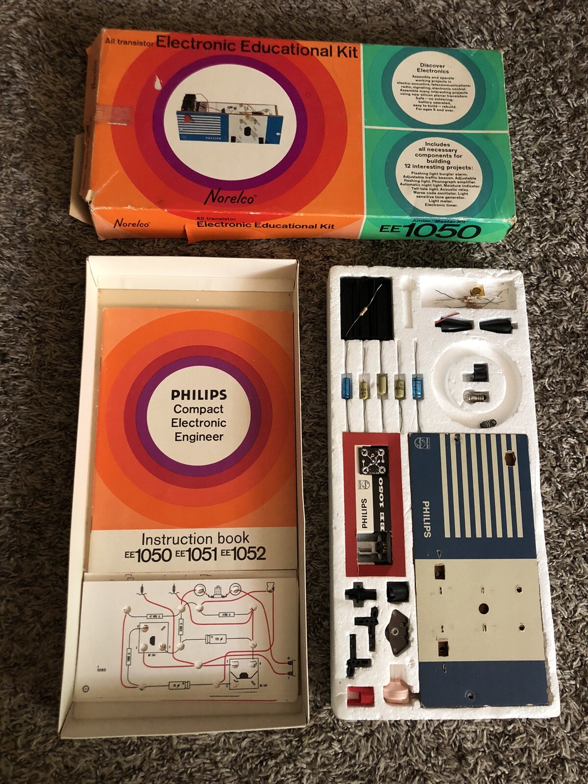 Rare Vintage Norelco All Transistor Electronic Educational Kit EE 1050 As Is Vb6