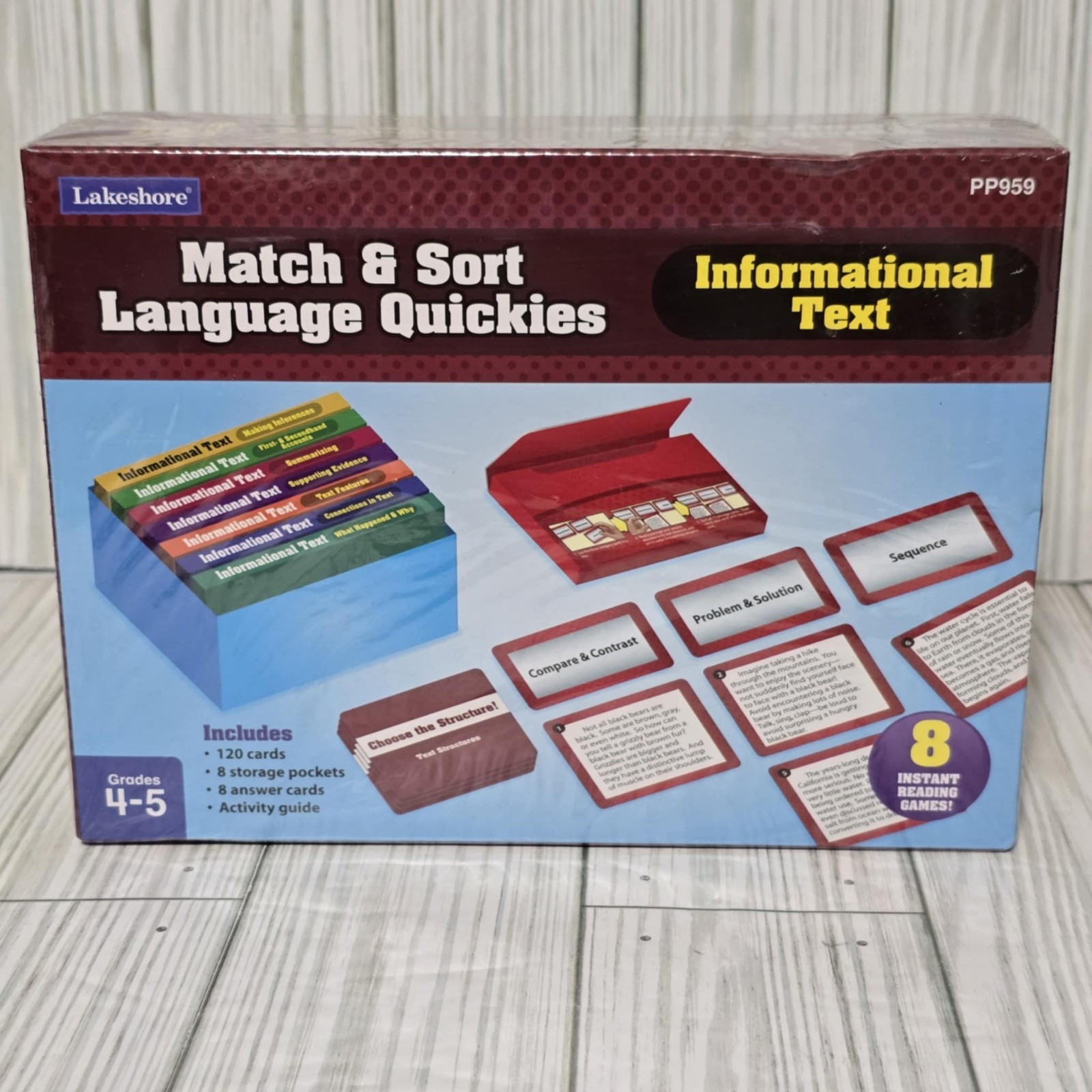 Lakeshore PP959 Match & Sort Language Quickies Informational Text Grades 4-5
