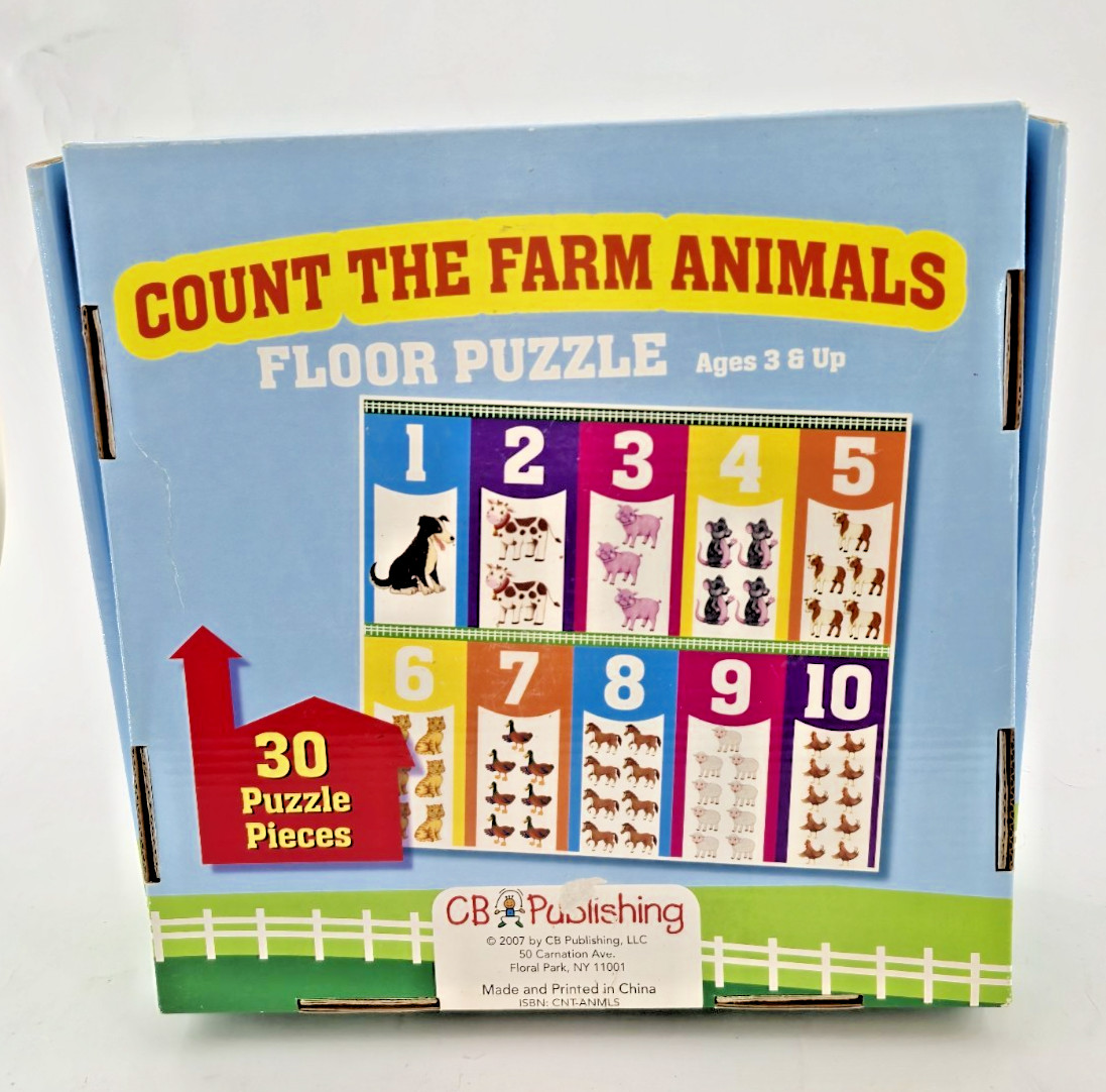 Count The Farm Animals Floor Puzzle 30 Pc – 2ft – Toddler Learning Ages 3+