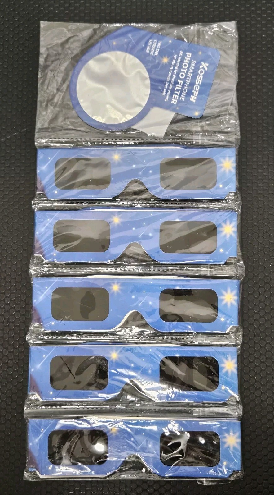 Solar Eclipse Glasses Set Of 10 & Smartphone Photo Filter- Kesseph Blue