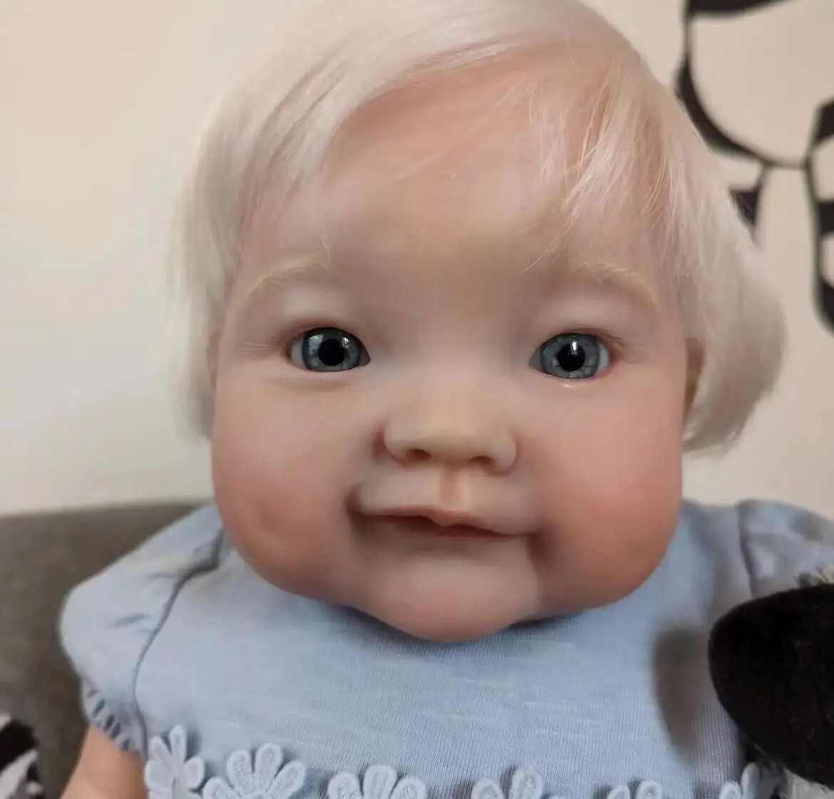 19″ Finished Reborn Baby Doll With Hand-Rooted White Hair Lovely Girl DIY Gifts