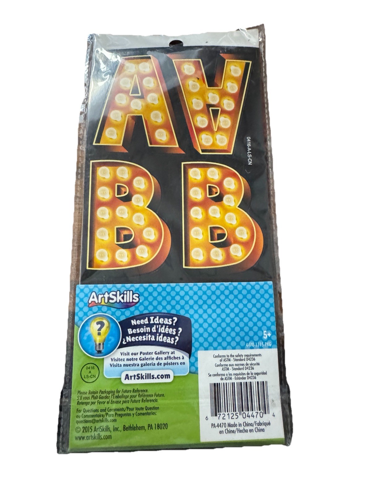 Artskills PA-1464 Neon Color Poster Letters And Numbers, 310/pack (pa1464)
