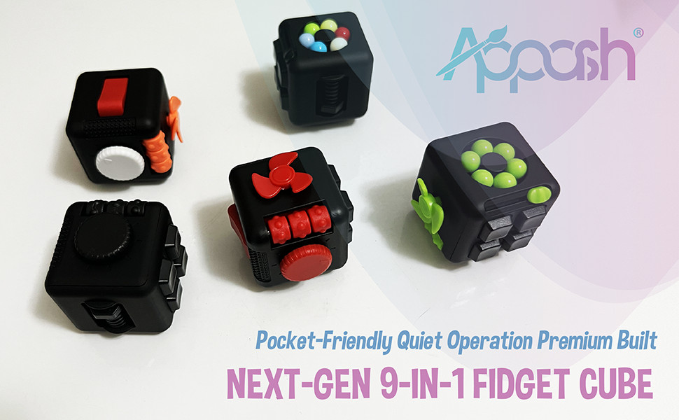 Fidget Cube 9-in-1 Ultimate Sensory Fidget Toy for Stress&Anxiety Relief[BlkRed]
