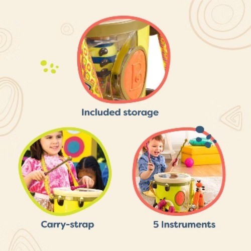 B. toys Toy Drum Set 7 Instruments – Parum Pum Pum: Music Percussion