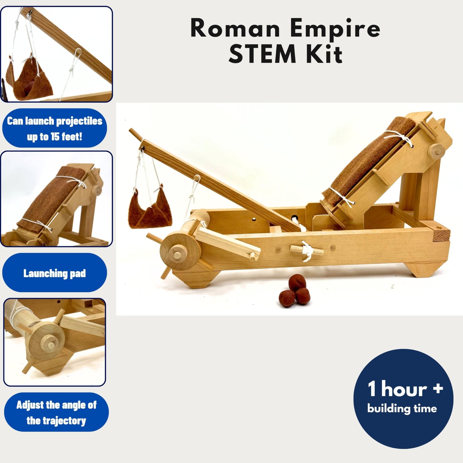 STEM Kit – Medieval Onager Catapult | Build Your Own Working Siege Engine | W…