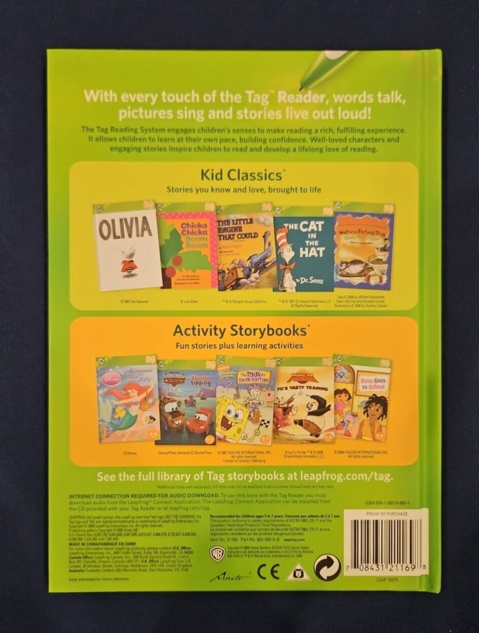 Scooby-Doo! Shiny Spooky Knights ~ LeapFrog Tag Interactive Book Hardcover 5-7 Y