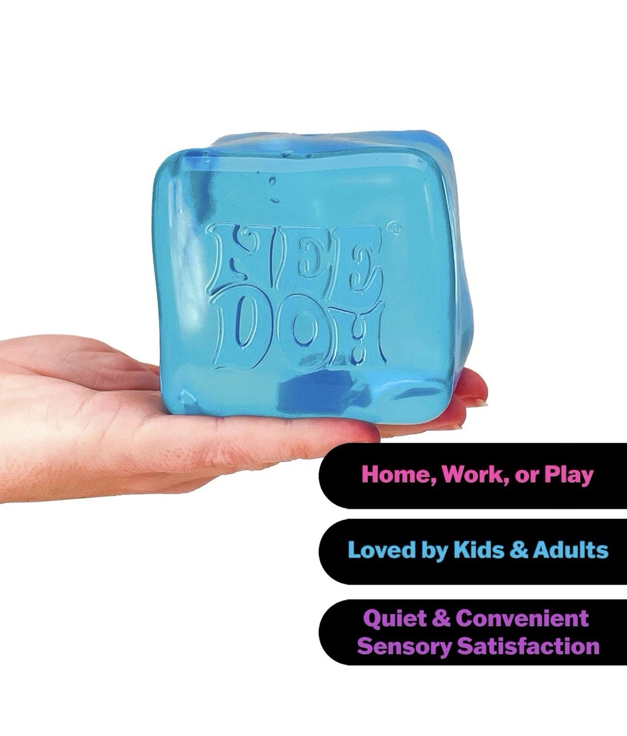 NeeDoh Nice Berg Blue XL Giant Nee Doh Niceberg Solid Squish Cube Ice Block -NEW