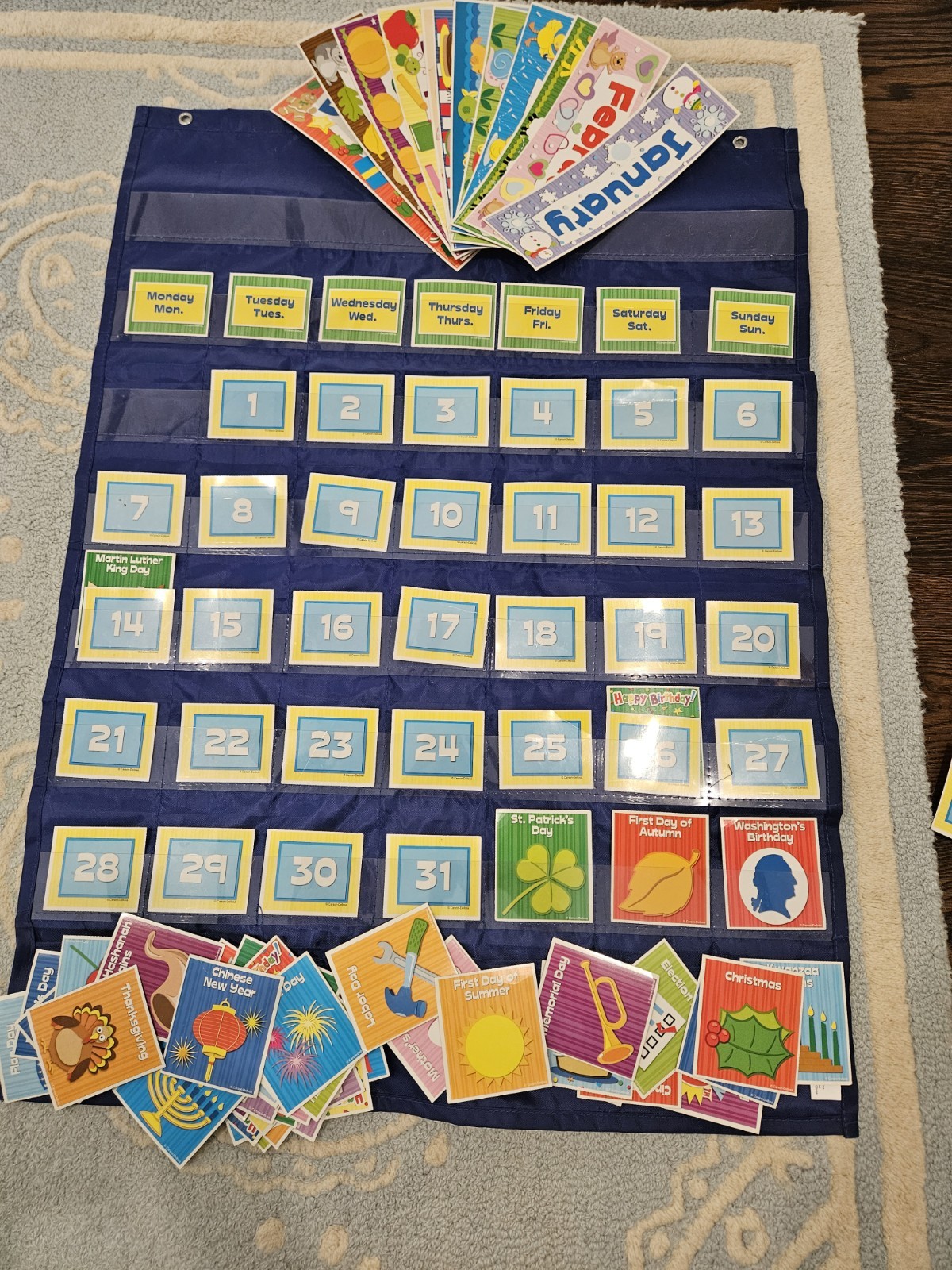 Monthly Calendar Wall Hang for Kids Room for Boys Girls