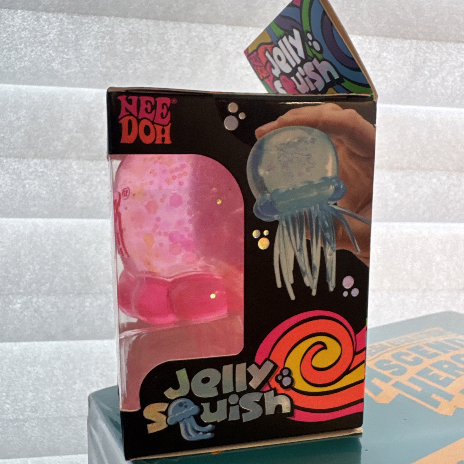 NeeDoh Pink JELLY SQUISH Sparkle Jellyfish Squishy Nee Doh 100% Authentic