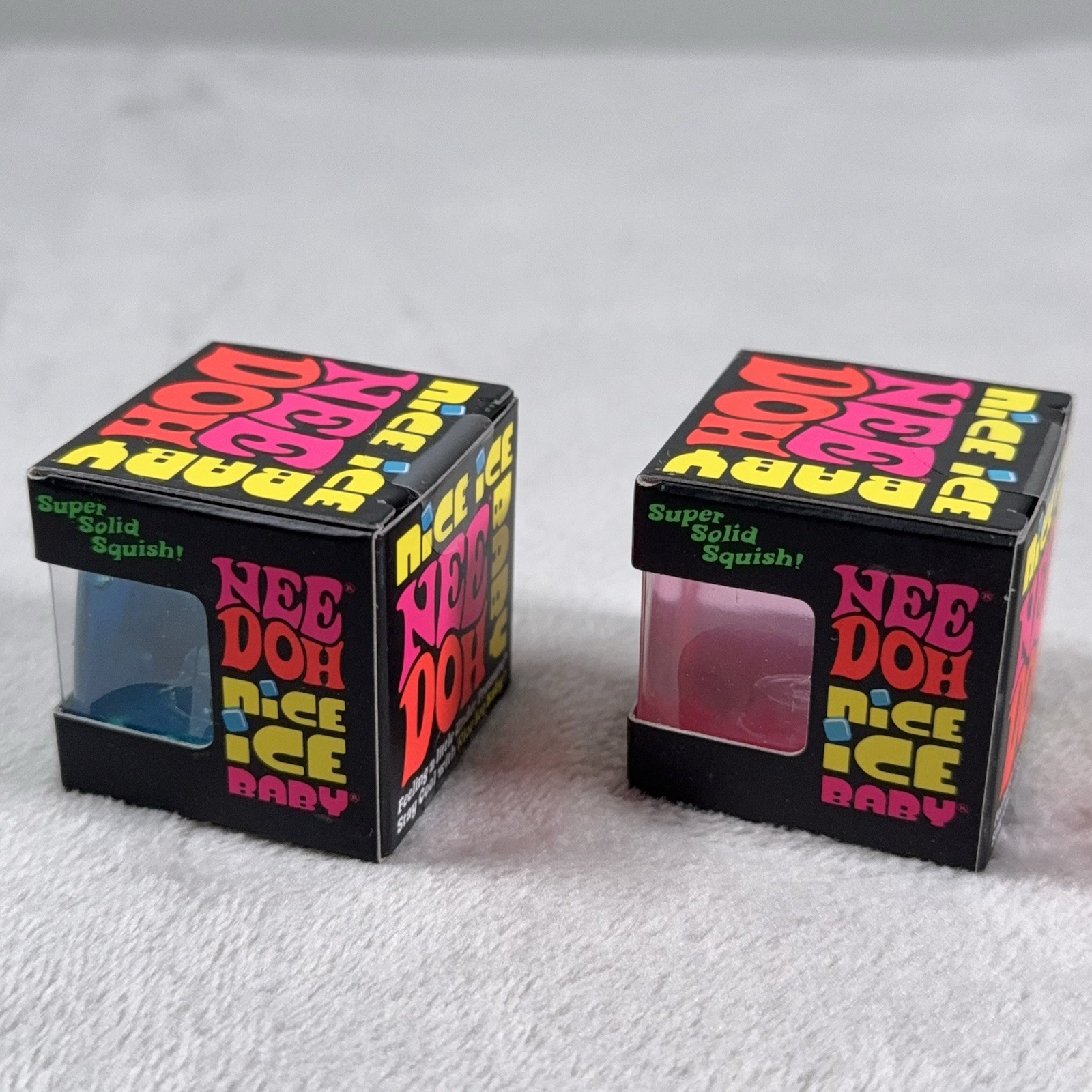 NeeDoh Nice Ice Baby 1”size – 2 Pack Sensory Toy NEW Blue & Red NIB