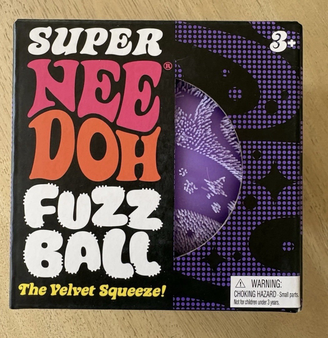 Super NeeDoh FuzzBall The Velvet Squeeze Squeeze Toy Purple 25361HY