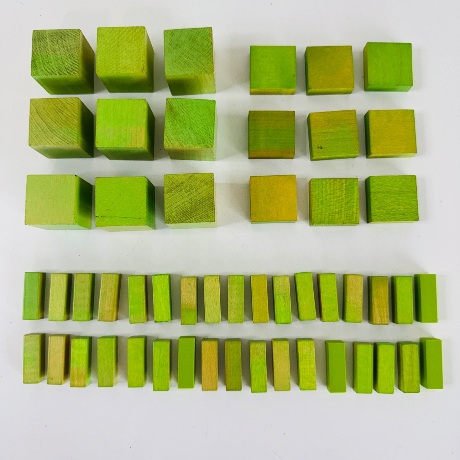 Wooden Math Manipulatives Blocks Set Rods Cubes Flats Homeschool 370+ Pieces