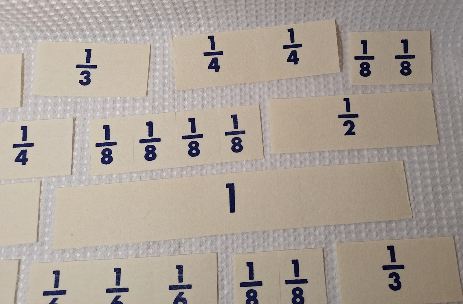 Vintage 1967 INSTRUCTO Flannel Board Visual Aids Fractional Number Line Felt 251