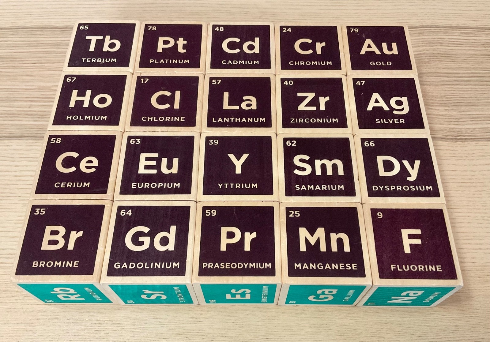UPDATED Version Uncle Goose Periodic Table of Elements Full Set Wood Blocks STEM