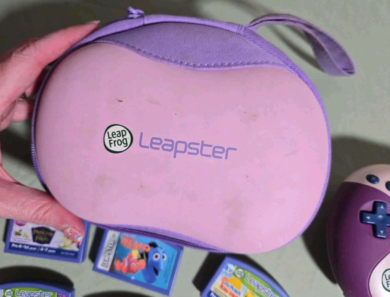 Leap Frog Leapster 2 Pink Learning System 6 Games TESTED Works Nemo Princesses